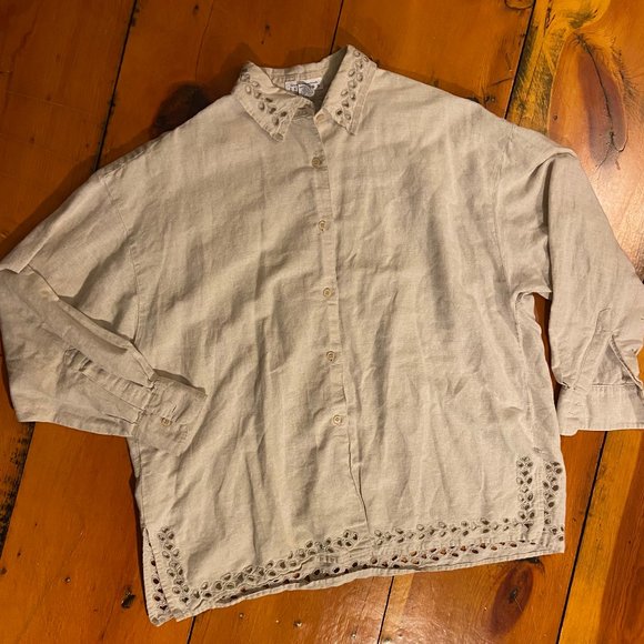 Vintage Linen Button Up + Light Jacket - Picture 2 of 10